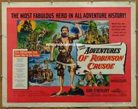 a022 ADVENTURES OF ROBINSON CRUSOE half-sheet movie poster '54 Bunuel