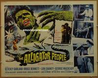 a027 ALLIGATOR PEOPLE half-sheet movie poster '59 Beverly Garland, Chaney