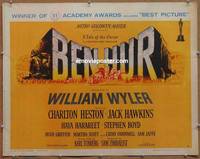 a080 BEN HUR half-sheet movie poster '60 Charlton Heston, Boyd