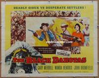 a093 BLACK DAKOTAS half-sheet movie poster '54 Gary Merrill, Sioux Indians!
