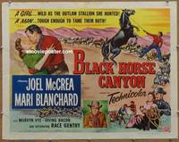 a094 BLACK HORSE CANYON half-sheet movie poster '54 Joel McCrea, Blanchard