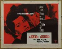 a095 BLACK ORCHID half-sheet movie poster '59 Anthony Quinn, Sophia Loren