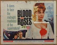 a098 BLOOD & ROSES half-sheet movie poster '61 Roger & Annette Vadim