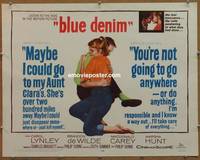 a101 BLUE DENIM half-sheet movie poster '59 Carol Lynley, Brandon DeWilde