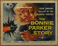 a102 BONNIE PARKER STORY half-sheet movie poster '58 AIP, great image!