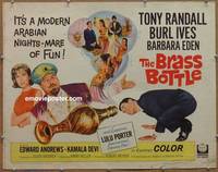 a108 BRASS BOTTLE half-sheet movie poster '64 Tony Randall, Burl Ives