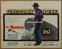 a109 BRAVADOS half-sheet movie poster '58 Gregory Peck, Joan Collins
