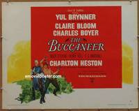 a114 BUCCANEER style A half-sheet movie poster '58 Brynner, Heston, Boyer