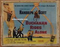 a116 BUCHANAN RIDES ALONE half-sheet movie poster '58 Scott, Boetticher