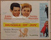 a121 BUNDLE OF JOY style B half-sheet movie poster '56 Debbie Reynolds