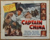 a130 CAPTAIN CHINA half-sheet movie poster '50 Payne, Russell