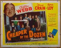 a144 CHEAPER BY THE DOZEN half-sheet movie poster '50 Clifton Webb