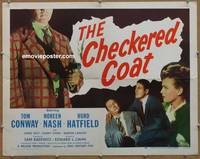 a145 CHECKERED COAT half-sheet movie poster '48 Tom Conway, Noreen Nash