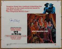 a146 CHEYENNE SOCIAL CLUB signed half-sheet movie poster '70 Jimmy Stewart