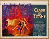 a154 CLASH OF THE TITANS half-sheet movie poster '81 Ray Harryhausen