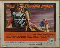 a155 CLAUDELLE INGLISH half-sheet movie poster '61 misbehavin Diane McBain!