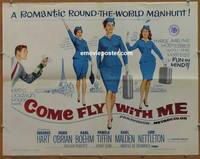 a161 COME FLY WITH ME half-sheet movie poster '63 Dolores Hart, O'Brian