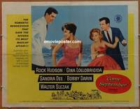 a163 COME SEPTEMBER half-sheet movie poster '61 Sandra Dee, Rock Hudson