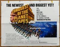 a168 CONQUEST OF THE PLANET OF THE APES half-sheet movie poster '72