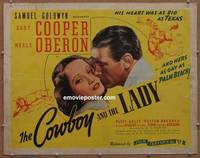 a176 COWBOY & THE LADY half-sheet movie poster R44 Gary Cooper, Oberon