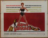 a188 DAMN YANKEES half-sheet movie poster '58 baseball, sexy Gwen Verdon!