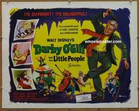 a191 DARBY O'GILL & THE LITTLE PEOPLE half-sheet movie poster '59 Connery