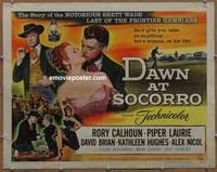 a196 DAWN AT SOCORRO style B half-sheet movie poster '54 Calhoun, Laurie