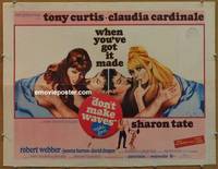 a220 DON'T MAKE WAVES half-sheet movie poster '67 Tony Curtis, Sharon Tate