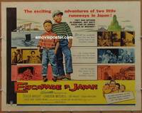 a235 ESCAPADE IN JAPAN half-sheet movie poster '57 Teresa Wright, Mitchell
