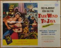 a241 FAIR WIND TO JAVA style A half-sheet movie poster '53 MacMurray