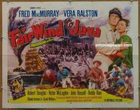 a242 FAIR WIND TO JAVA style B half-sheet movie poster '53 MacMurray