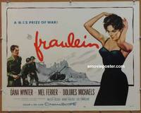a268 FRAULEIN half-sheet movie poster '58 Mel Ferrer, sexy Dana Wynter!