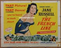 a271 FRENCH LINE style B half-sheet movie poster '54 sexy Jane Russell!