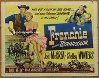 a272 FRENCHIE half-sheet movie poster '51 Shelley Winters, Joel McCrea