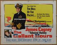 a284 GALLANT HOURS half-sheet movie poster '60 Admiral James Cagney!
