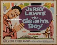 a291 GEISHA BOY half-sheet movie poster '58 Jerry Lewis in Japan!