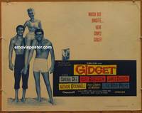 a296 GIDGET half-sheet movie poster '59 Sandra Dee, James Darren