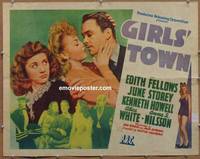a303 GIRLS TOWN half-sheet movie poster '42 Edith Fellows, June Storey