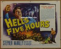 a355 HELL'S FIVE HOURS half-sheet movie poster '58 Stephen McNally