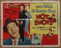 a376 HOT SHOTS half-sheet movie poster '56 Bowery Boys, Lansing