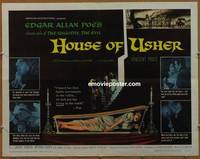a379 HOUSE OF USHER half-sheet movie poster '60 Vincent Price, E.A. Poe