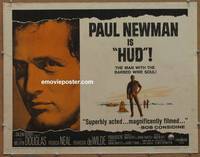 a385 HUD half-sheet movie poster '63 Paul Newman, Martin Ritt classic!