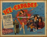 a392 ICE-CAPADES half-sheet movie poster '41 Vera Vague, ice skating!