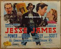 a414 JESSE JAMES half-sheet movie poster R51 Tyrone Power, Henry Fonda