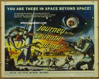 a423 JOURNEY TO THE SEVENTH PLANET half-sheet movie poster '61 AIP sci-fi!