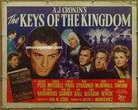 a435 KEYS OF THE KINGDOM half-sheet movie poster '44 Gregory Peck