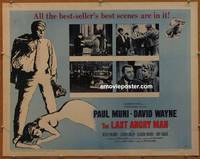 a453 LAST ANGRY MAN style A half-sheet movie poster '59 Paul Muni, Wayne