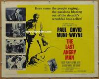 a454 LAST ANGRY MAN style B half-sheet movie poster '59 Paul Muni, Wayne