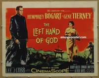 a466 LEFT HAND OF GOD half-sheet movie poster '55 priest Humphrey Bogart!