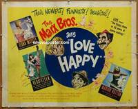 a492 LOVE HAPPY half-sheet movie poster '49 Marx Brothers and sexy girls!
